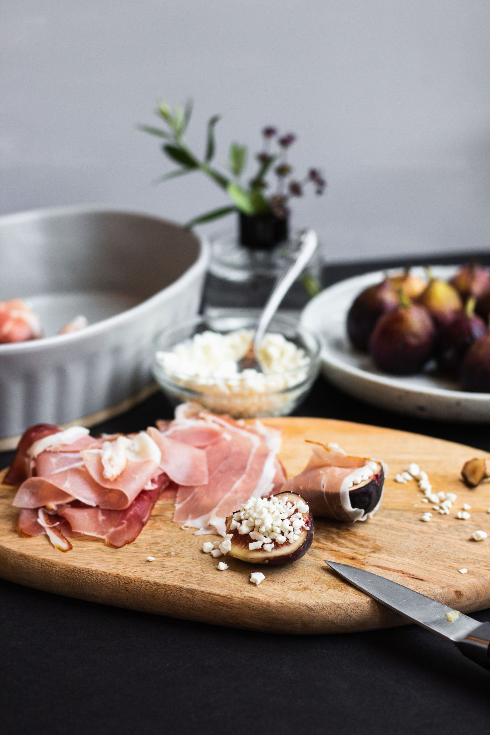 Prosciutto Roasted Figs with Goat Cheese