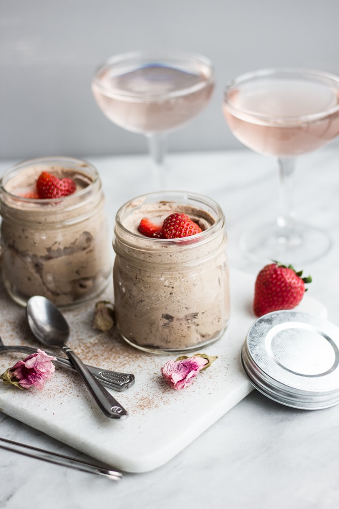 Chocolate Mousse in small jars