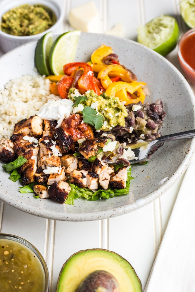 Low Carb Chicken Burrito Bowls - So Happy You Liked It