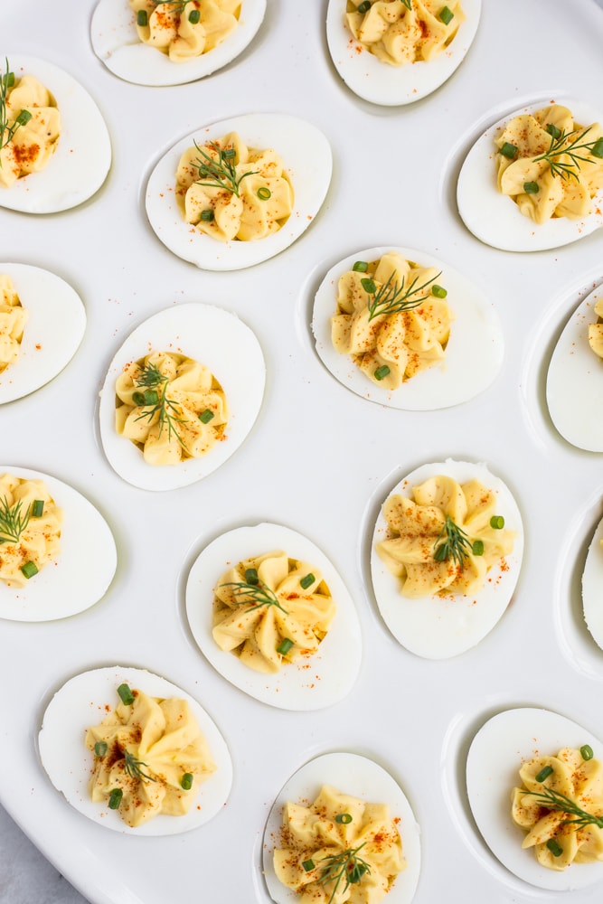 A platter of perfect deviled eggs