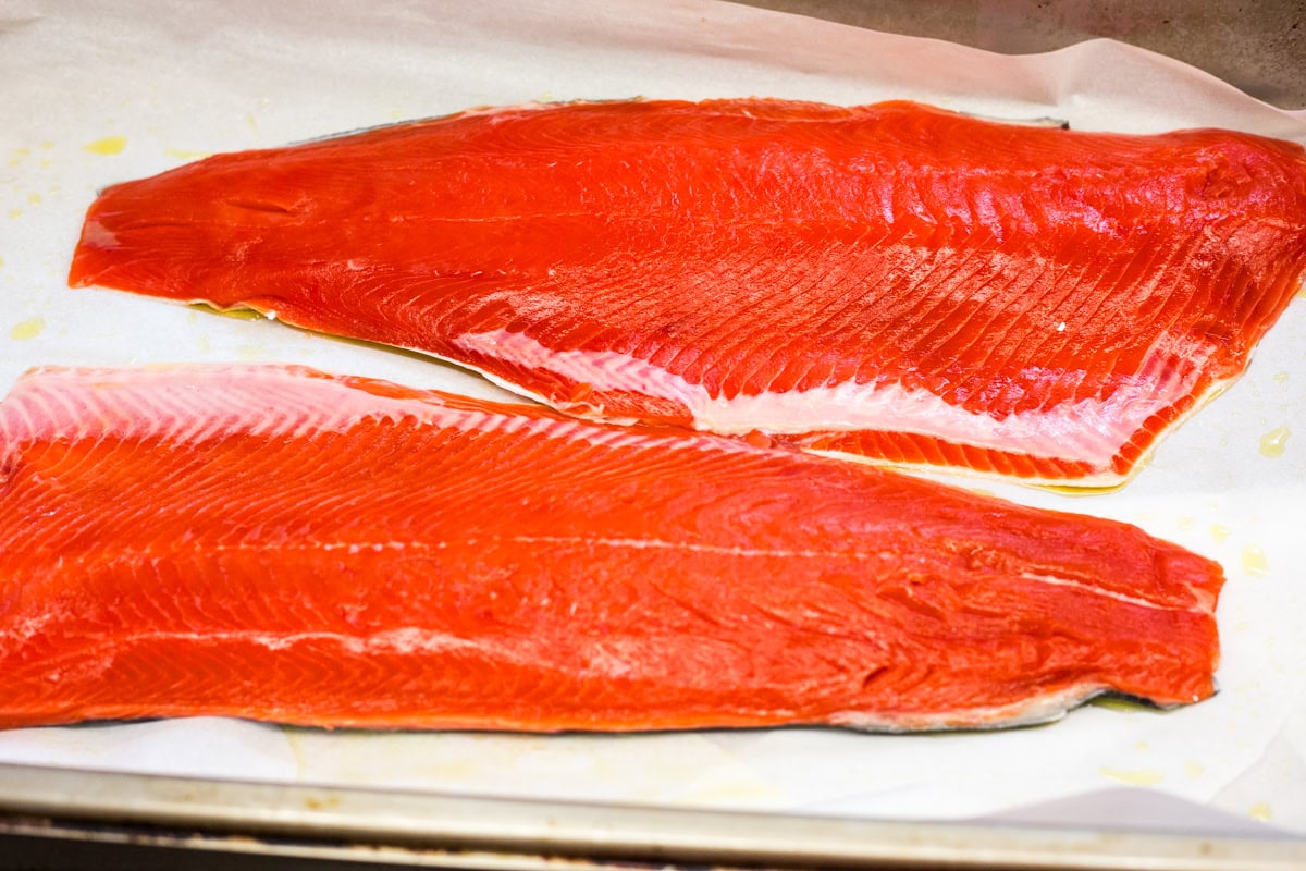 A platter of Copper River Salmon filets