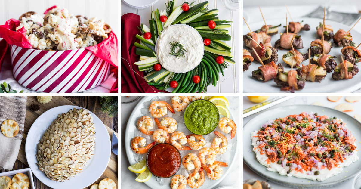 Various images of appetizers for the holidays